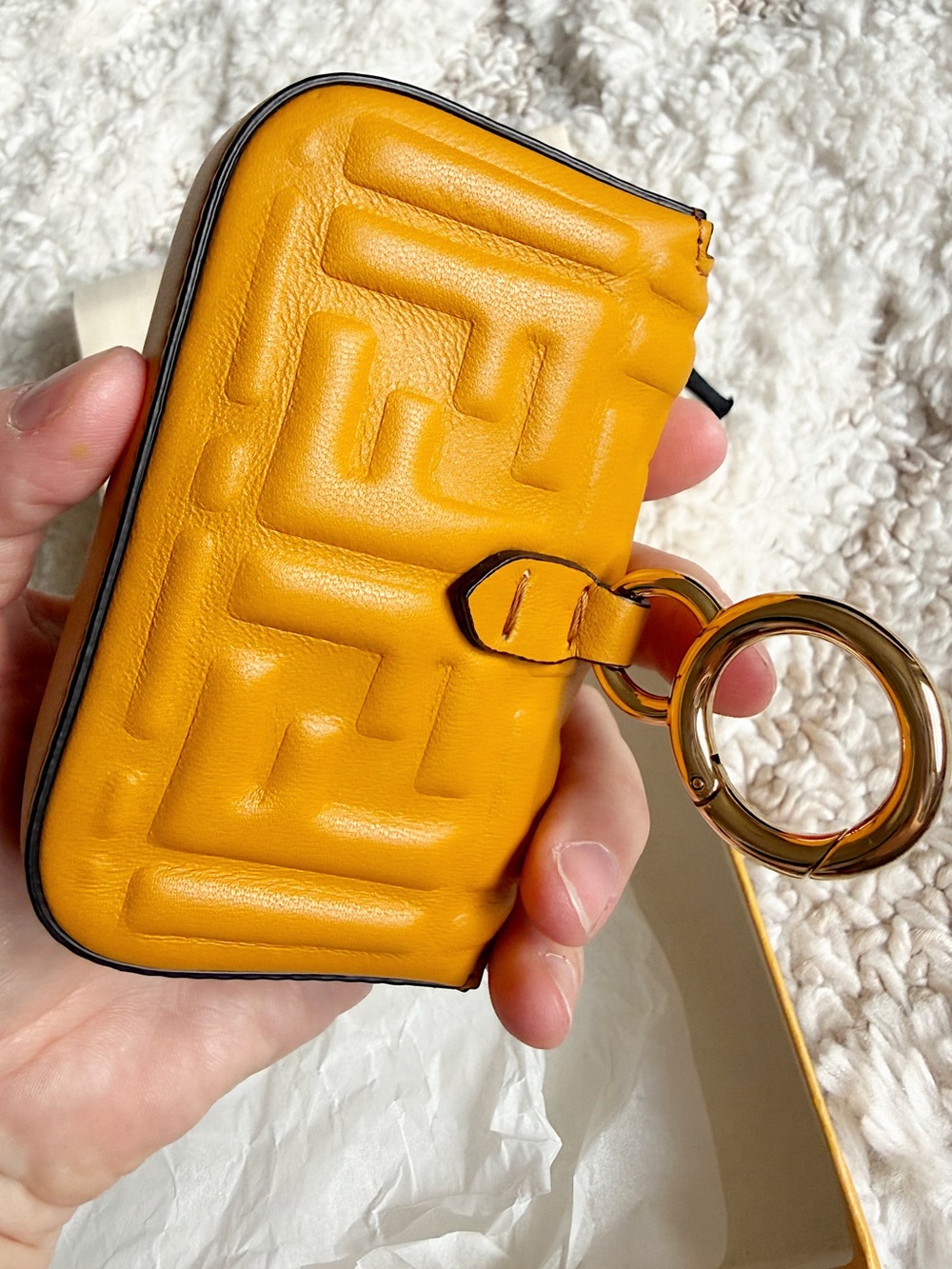 Fendi Zucca FF Baguette Super Nano crossbody bag , charm, earpod purse - Picture 11 of 13